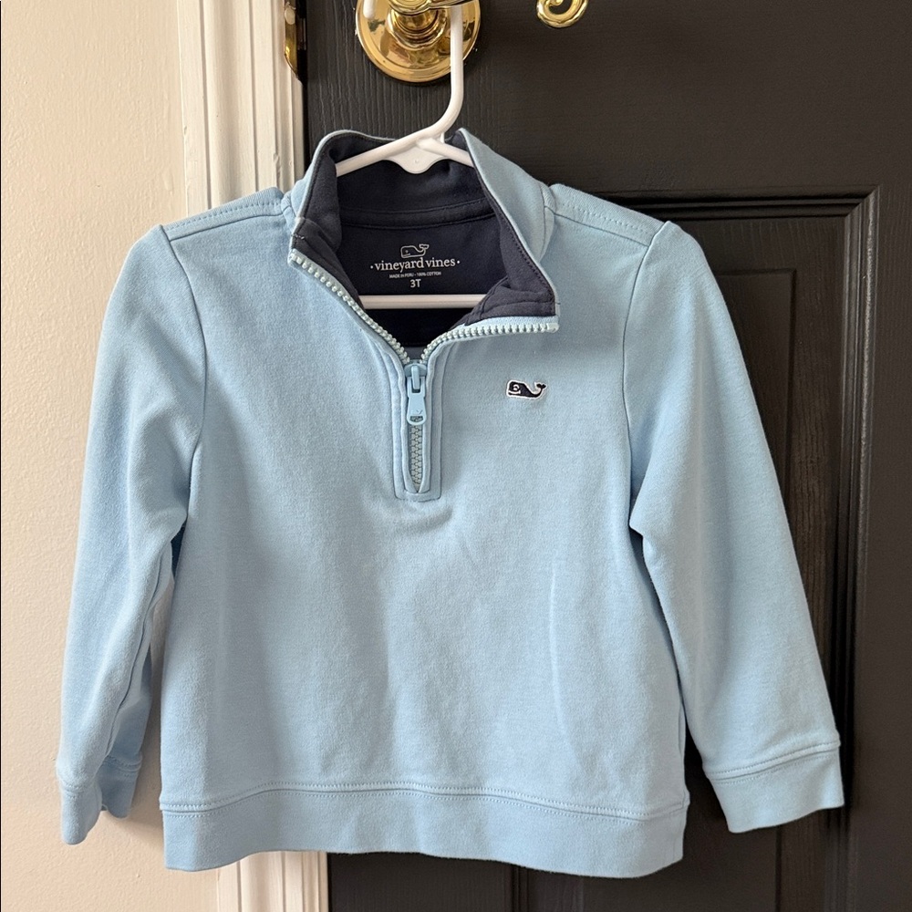 Vineyard Vines Kids Light Blue Quarter-Zip Sweatshirt